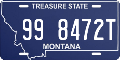 MT license plate 998472T