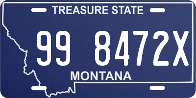 MT license plate 998472X