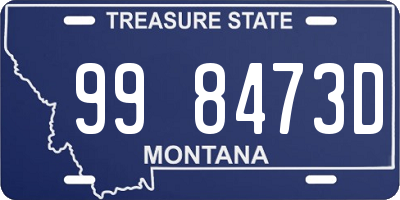 MT license plate 998473D