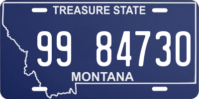 MT license plate 998473O