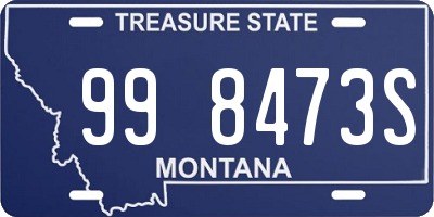 MT license plate 998473S