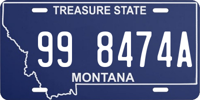 MT license plate 998474A