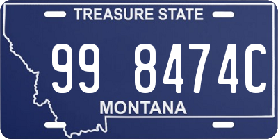 MT license plate 998474C