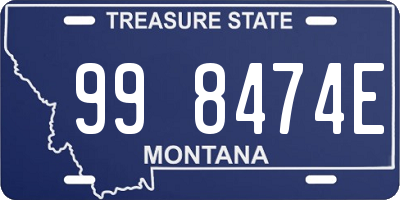 MT license plate 998474E