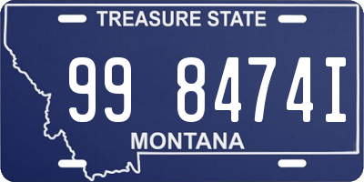 MT license plate 998474I