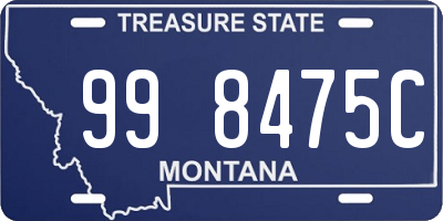 MT license plate 998475C