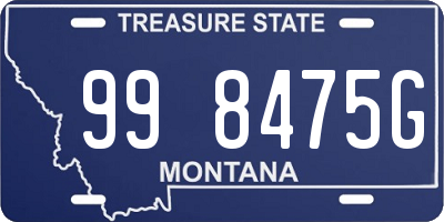 MT license plate 998475G