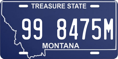 MT license plate 998475M