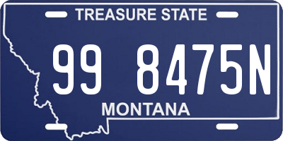 MT license plate 998475N