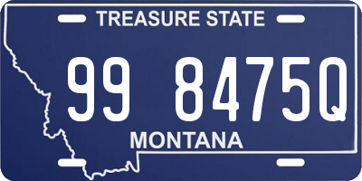 MT license plate 998475Q