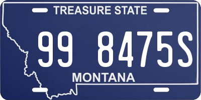 MT license plate 998475S