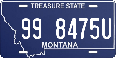 MT license plate 998475U