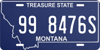 MT license plate 998476S