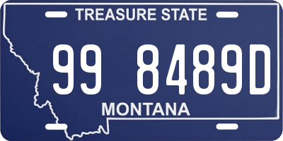 MT license plate 998489D