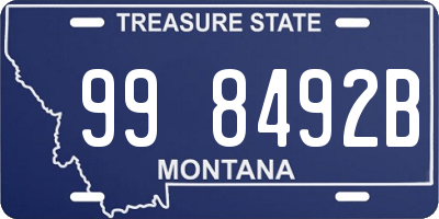 MT license plate 998492B