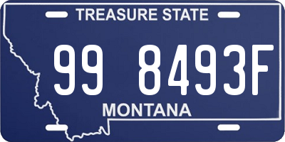 MT license plate 998493F