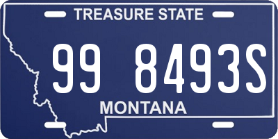 MT license plate 998493S