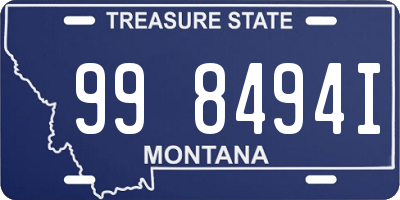 MT license plate 998494I