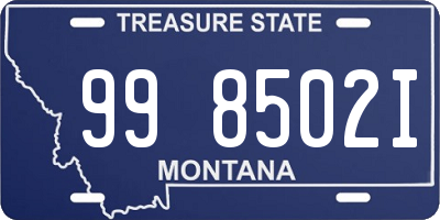 MT license plate 998502I