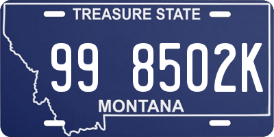 MT license plate 998502K