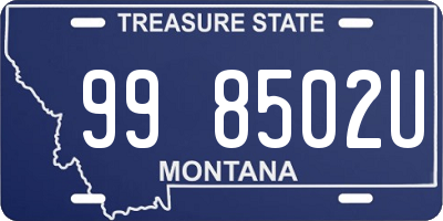 MT license plate 998502U