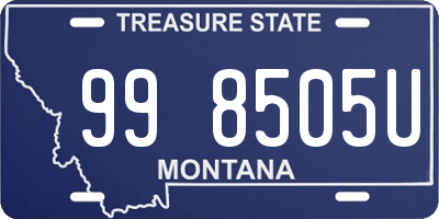 MT license plate 998505U