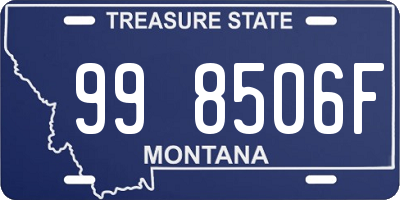 MT license plate 998506F