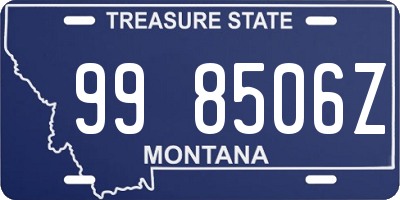 MT license plate 998506Z