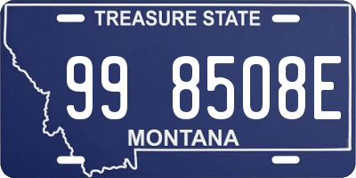 MT license plate 998508E