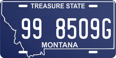 MT license plate 998509G