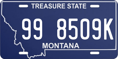 MT license plate 998509K