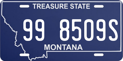 MT license plate 998509S