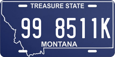 MT license plate 998511K