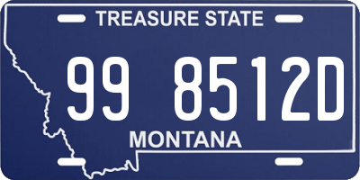 MT license plate 998512D