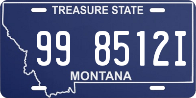 MT license plate 998512I