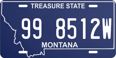 MT license plate 998512W