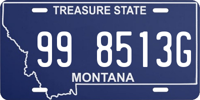 MT license plate 998513G