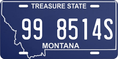 MT license plate 998514S