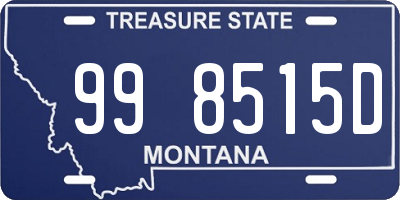 MT license plate 998515D