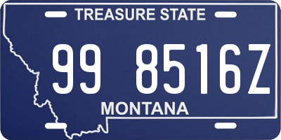 MT license plate 998516Z