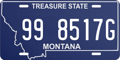 MT license plate 998517G