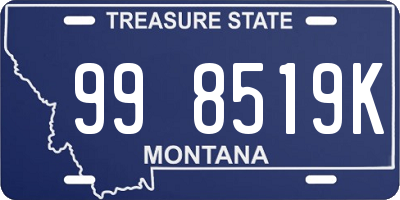 MT license plate 998519K