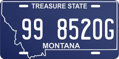 MT license plate 998520G