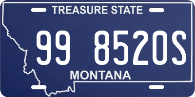 MT license plate 998520S