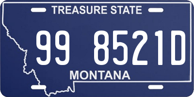 MT license plate 998521D