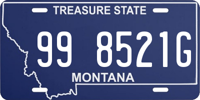 MT license plate 998521G