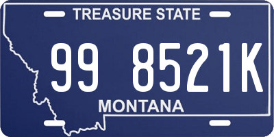 MT license plate 998521K