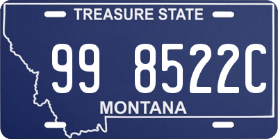 MT license plate 998522C