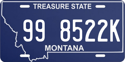 MT license plate 998522K