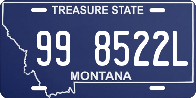 MT license plate 998522L